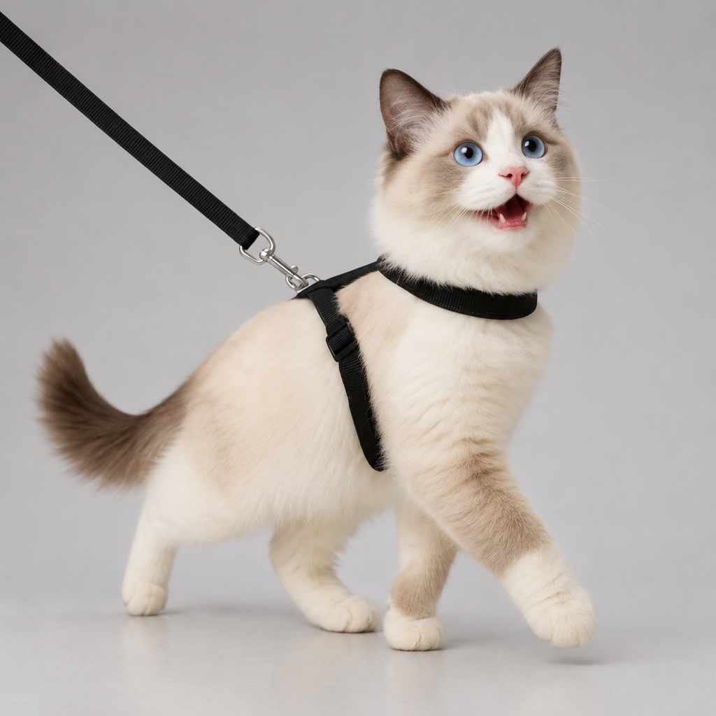 Cat body harness with leash – comfortable escape-proof vest harness