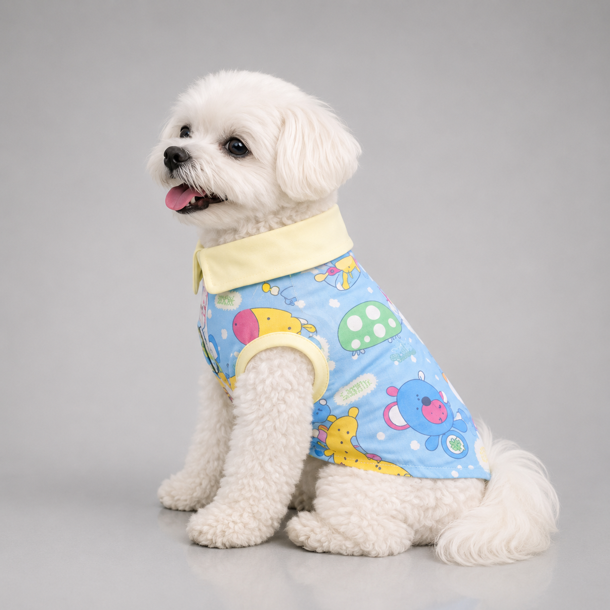 Cartoon print dog t-shirt XS – cute graphic tee for small dogs India