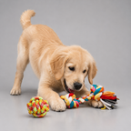 Dog rope chew toy set – interactive tug toy for small and large dogs
