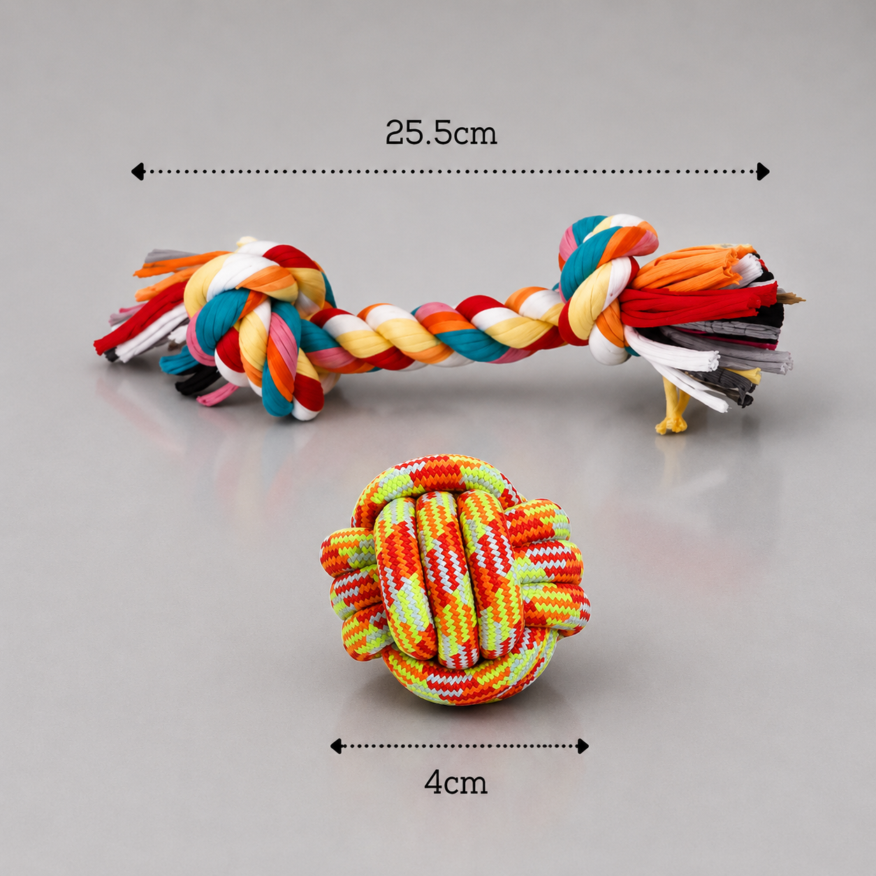 Cotton rope chew toy combo for dogs – teeth cleaning tug toy India