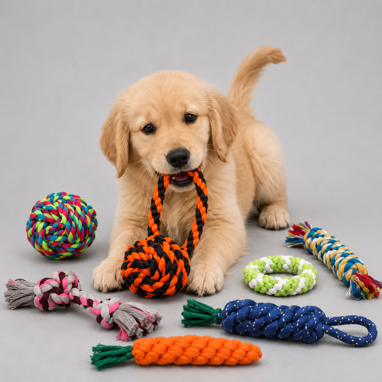 Rope tug toy set for dogs – durable chew and pull toy for puppies