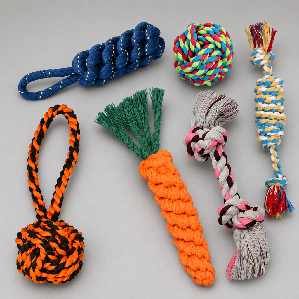 Dog rope chew and tug toy collection – cotton rope interactive toy India