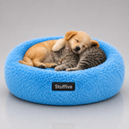 Cozy donut pet bed – warm anti-anxiety round bed for cats and small dogs