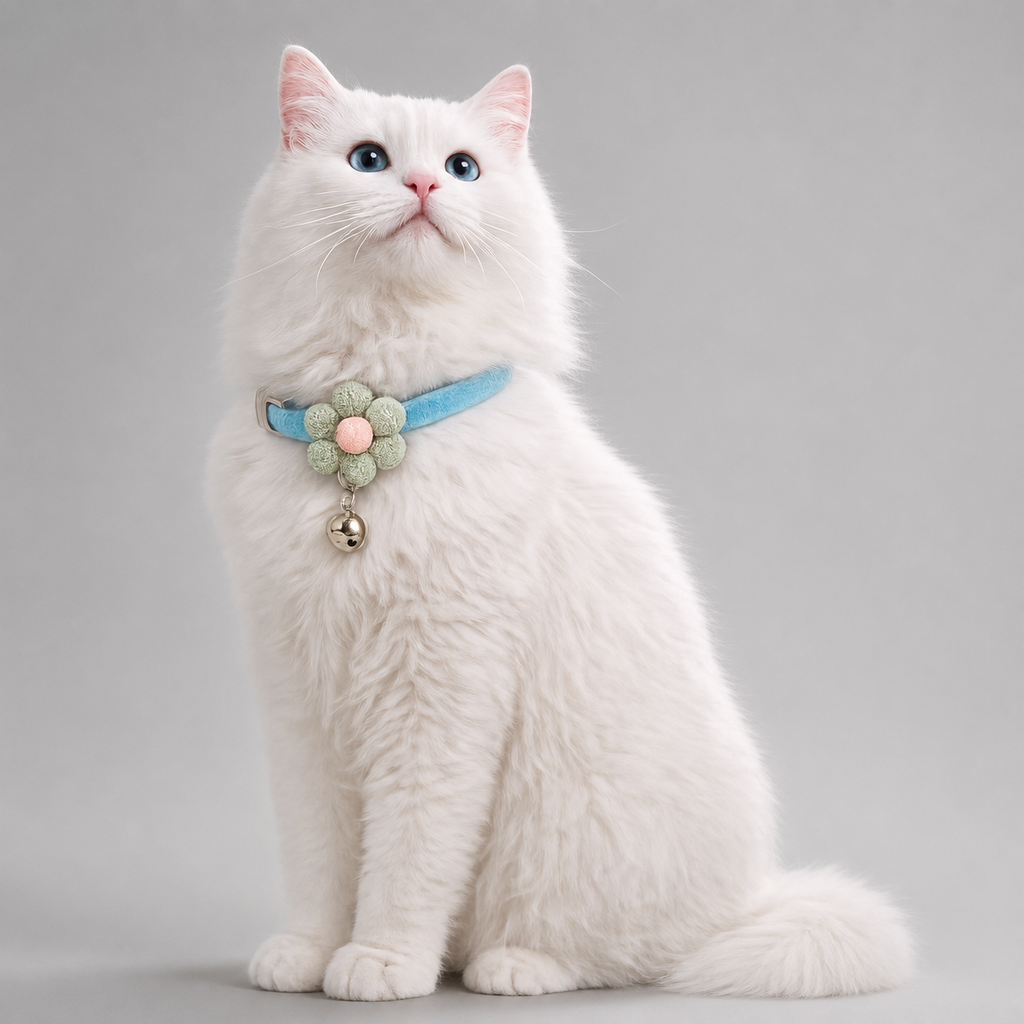 Floral cat collar with safety bell – lightweight kitten neck collar India