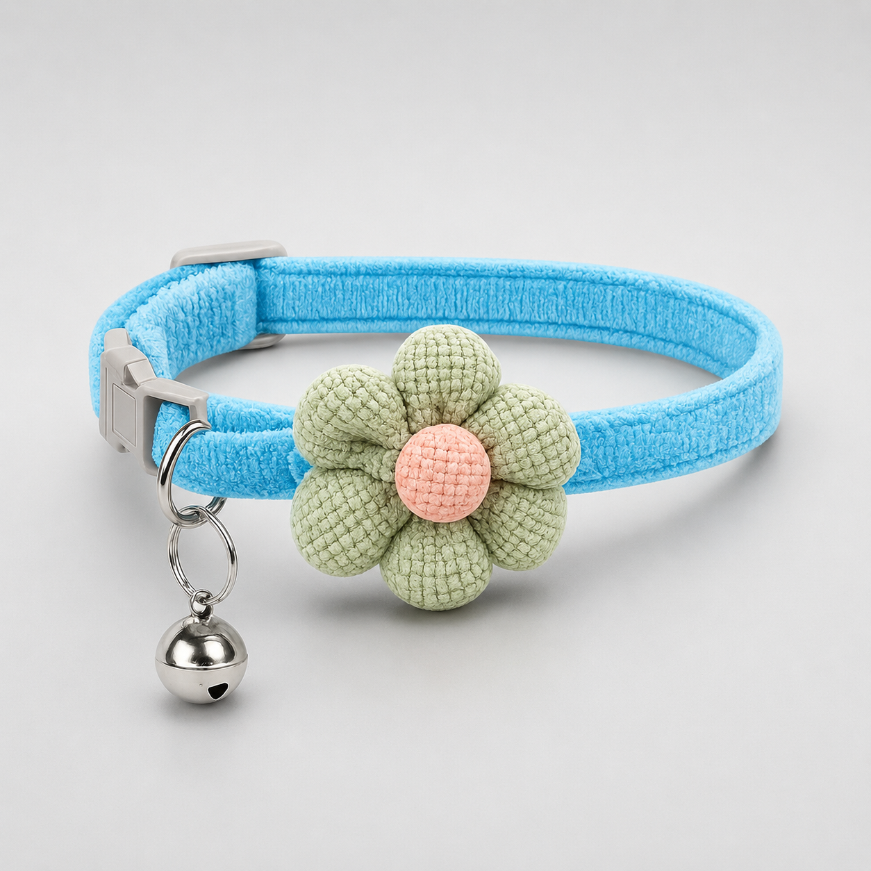 Cute flower cat collar with bell for kittens – adjustable floral design