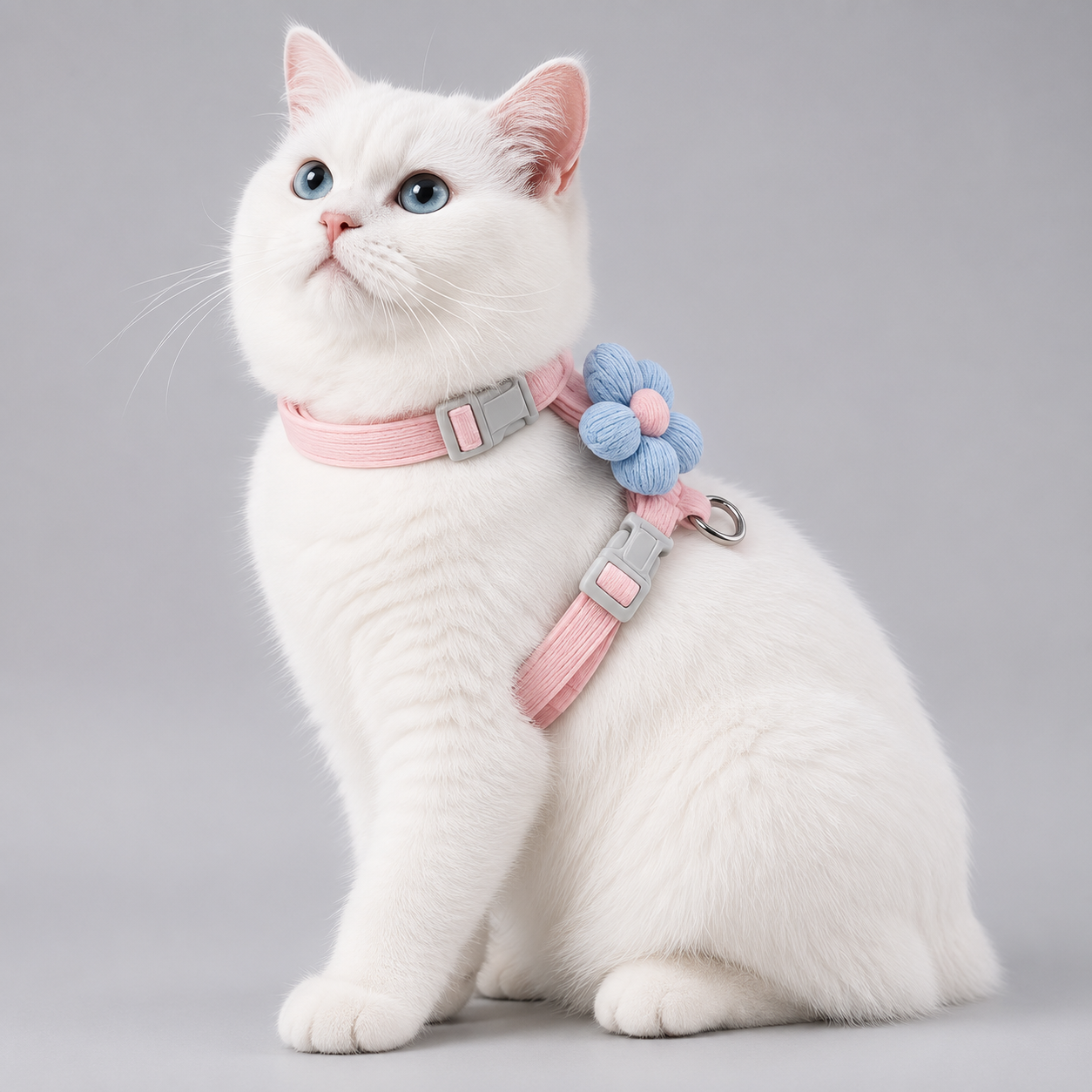 Cute flower cat harness and leash set – soft vest harness for kittens
