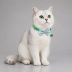 Green bow cat collar with safety bell – stylish kitten accessory India