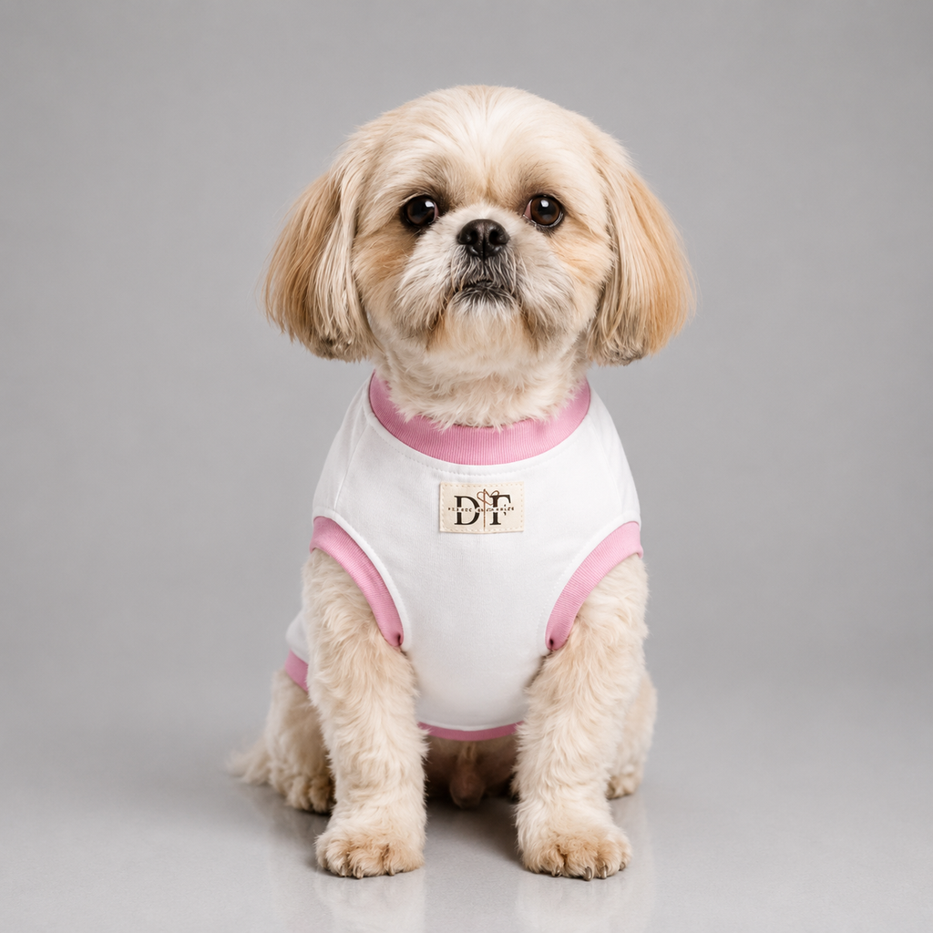 Butterfly print dog t-shirt – soft embroidered tee for small dogs