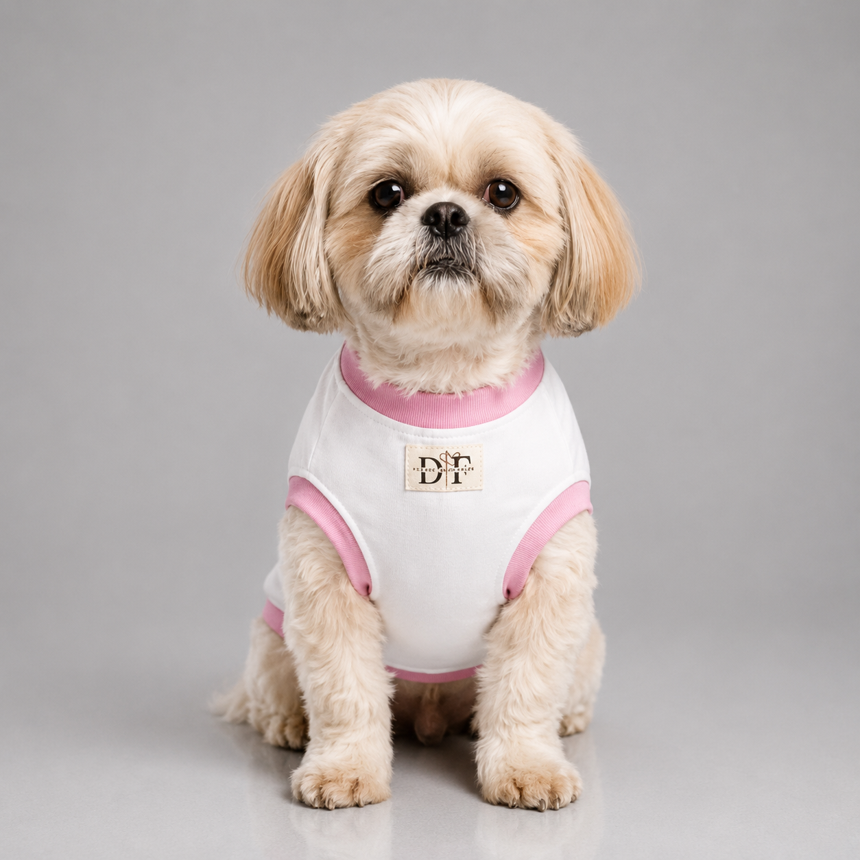 Butterfly print dog t-shirt – soft embroidered tee for small dogs
