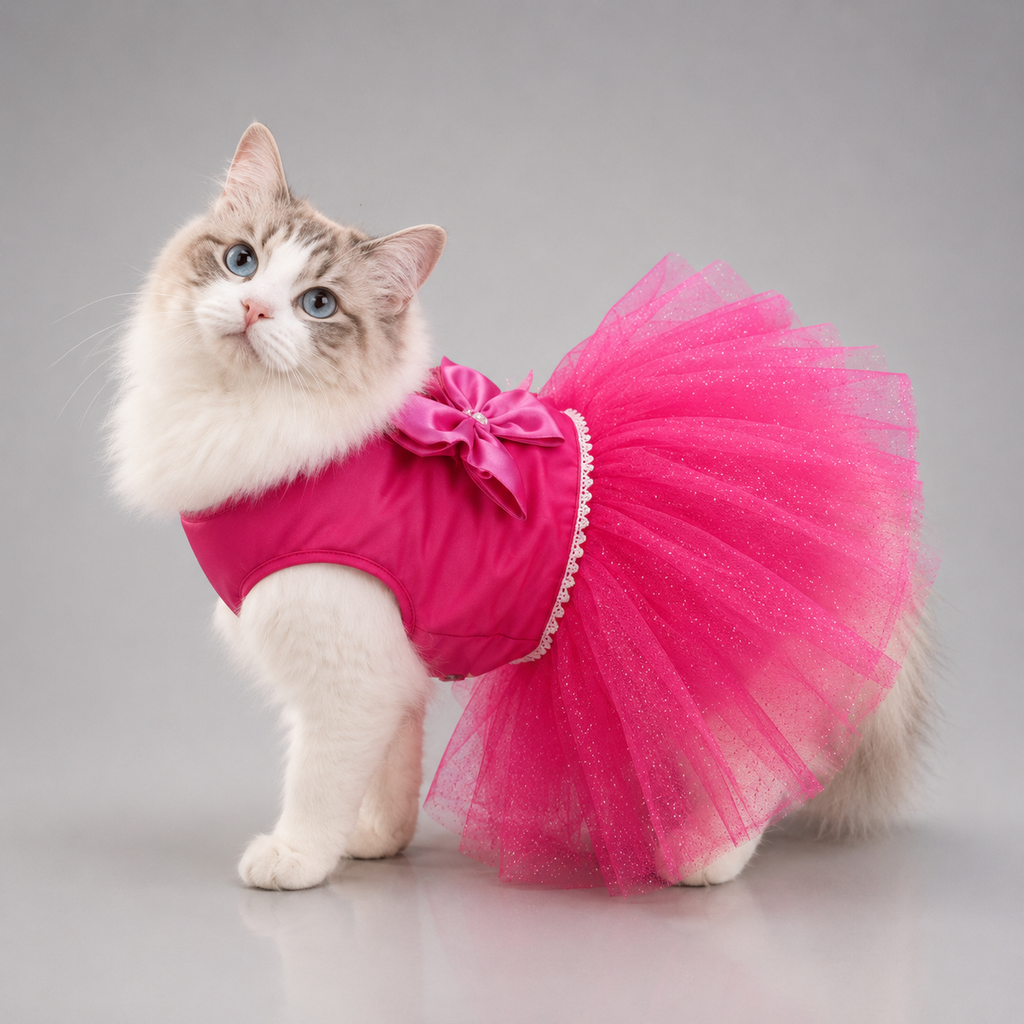 Pink cat frock dress – cute party outfit for cats and kittens India