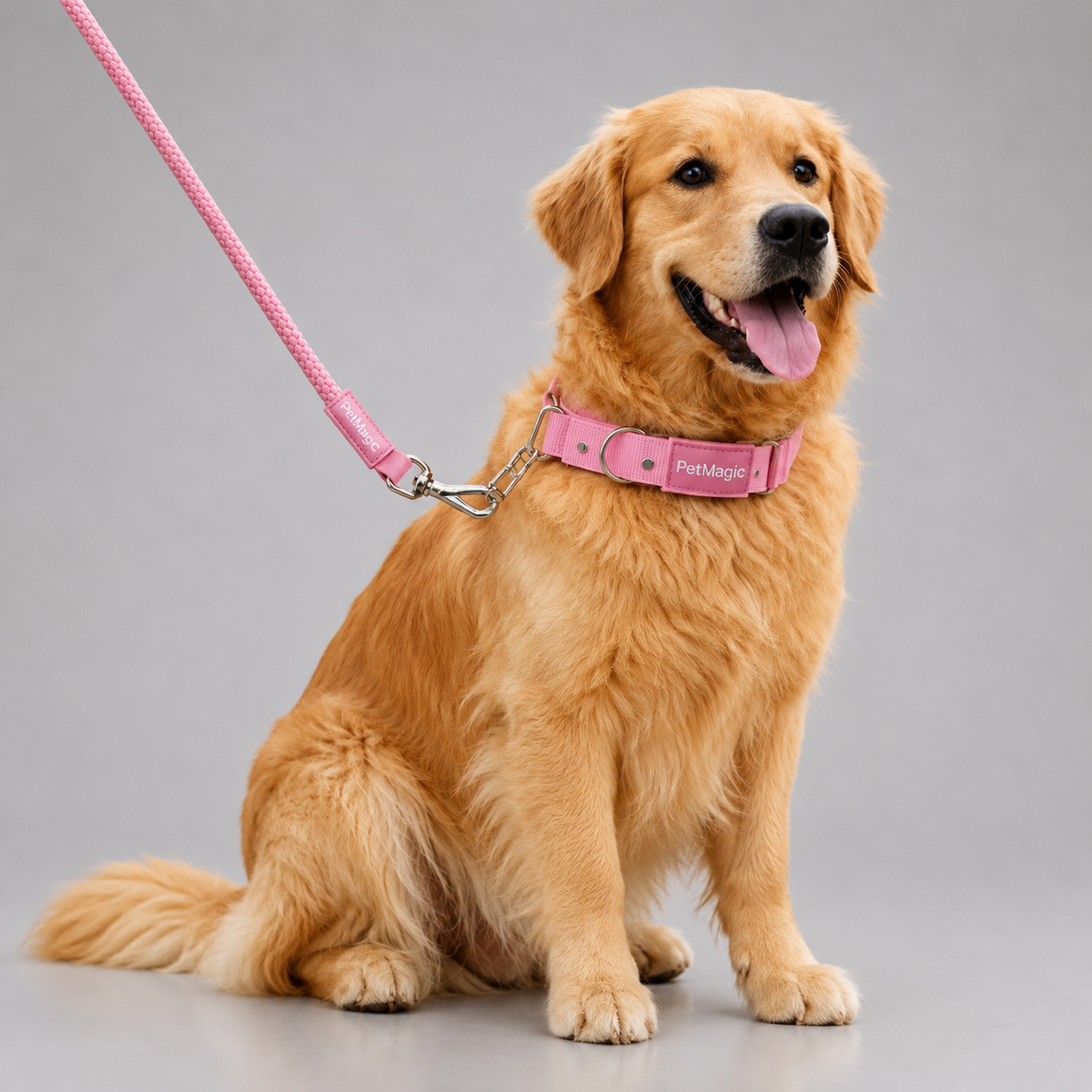 Set of 2 dog collar and leash – durable nylon pet collar leash combo