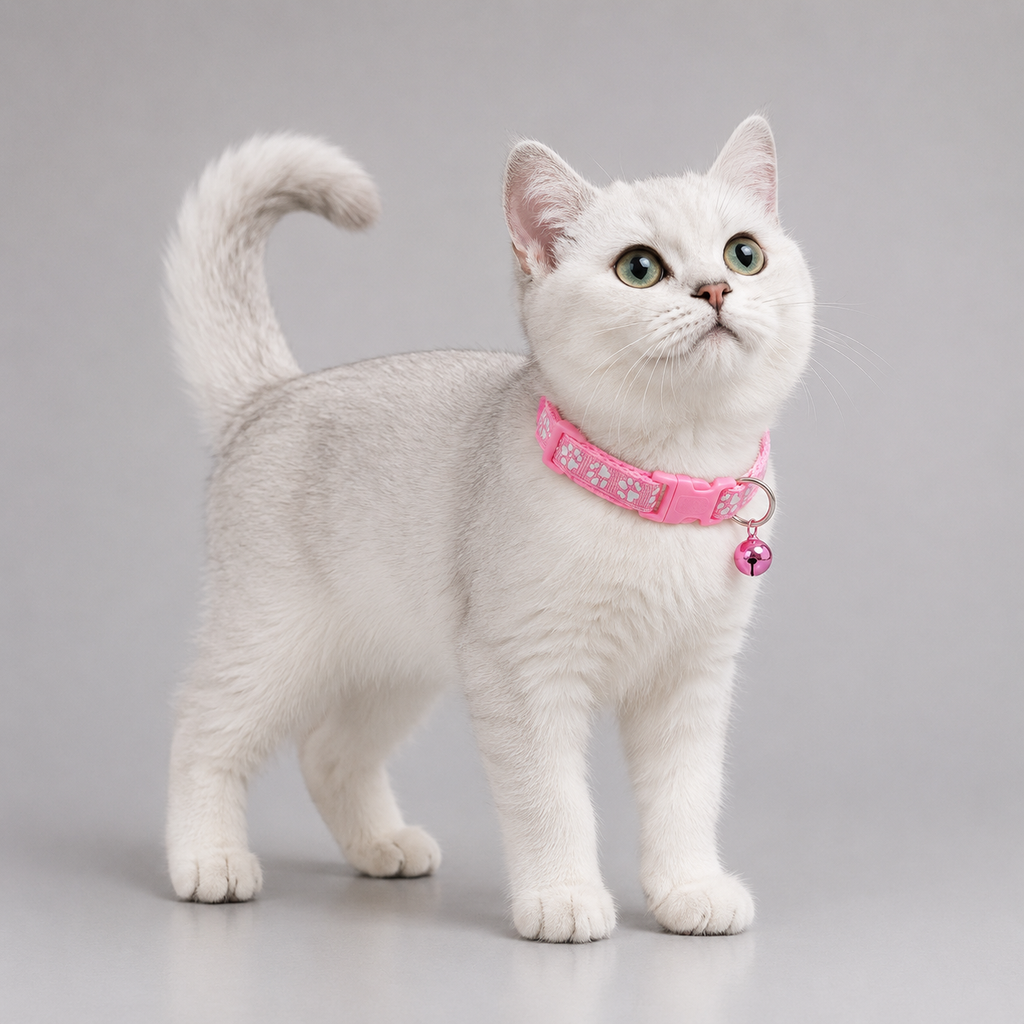 Bow and bell cat collar – adjustable soft collar for cats and kittens
