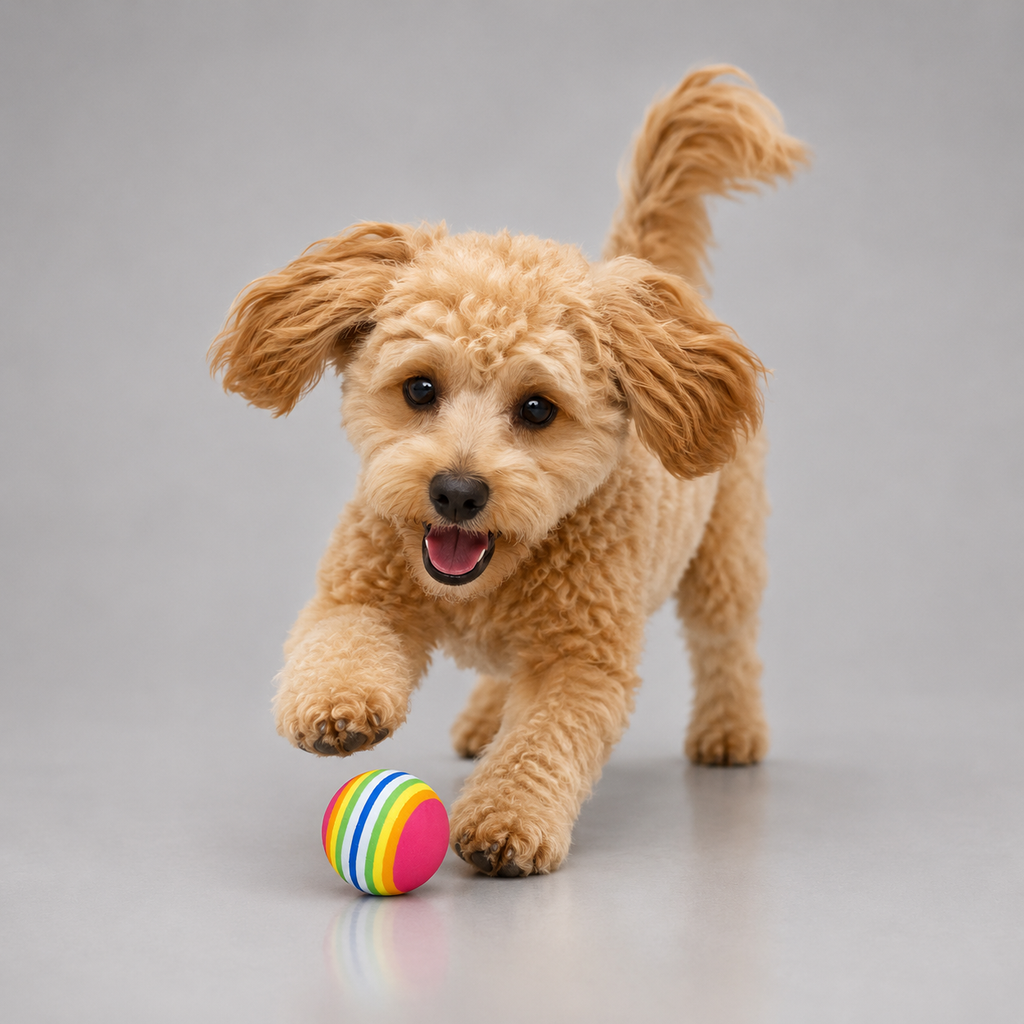 Colorful pet-friendly bouncy ball – durable rubber fetch toy for dogs