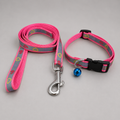 Reflective nylon dog leash and collar set with bell – night safety pet collar India