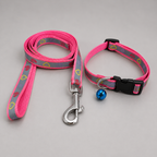 Reflective nylon dog leash and collar set with bell – night safety pet collar India