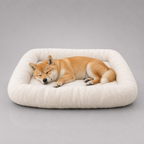 Faux fur rectangular dog bed – plush cozy mat for small and medium dogs