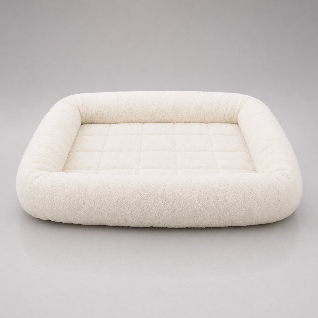 Wool faux fur rectangle pet bed – soft warm sleeping mat for dogs and cats India